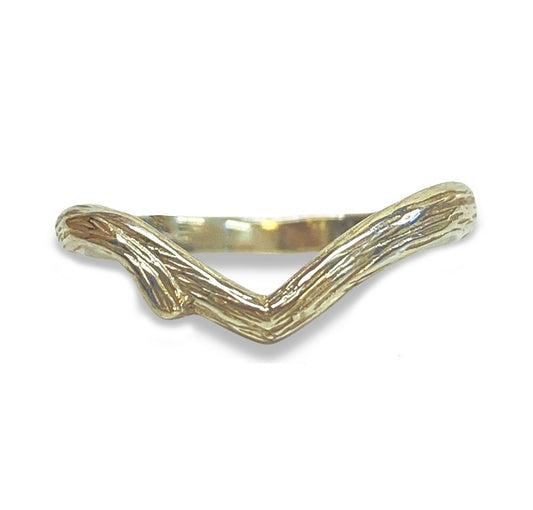 Gold Twig Wishbone Ring