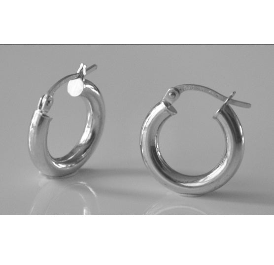 9ct Gold Hoop Earrings, 15mm