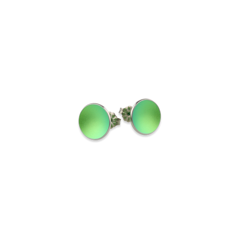 Titanium Round Stud Earrings - Blue/Green Tones