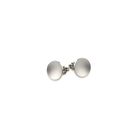 Titanium Round Stud Earrings - Natural Tones