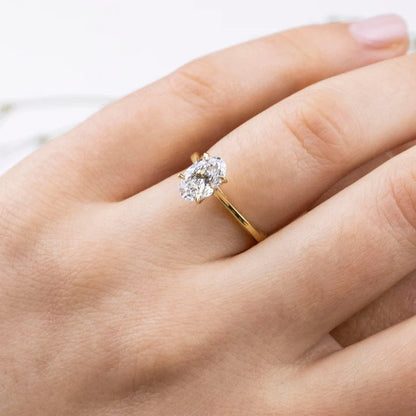 Lab Grown Oval Cut Solitaire Ring 1.02ct