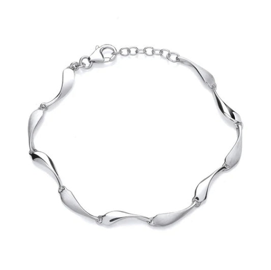 Silver Teardrop Link Bracelet