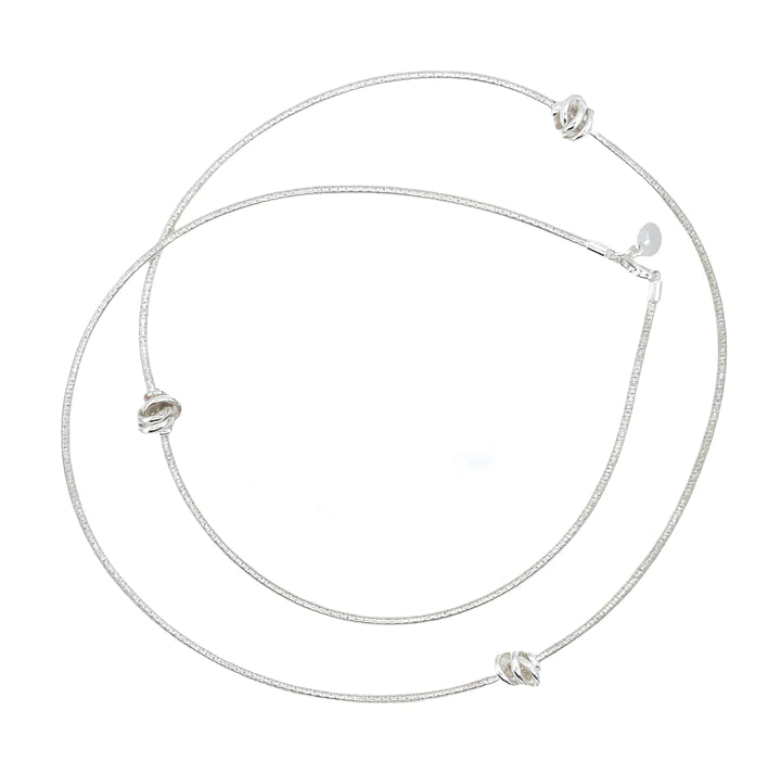 Liquid Silver Multi Knot Necklace