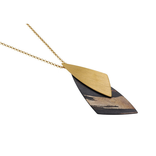 Triangles Pendant, Brown/YGP