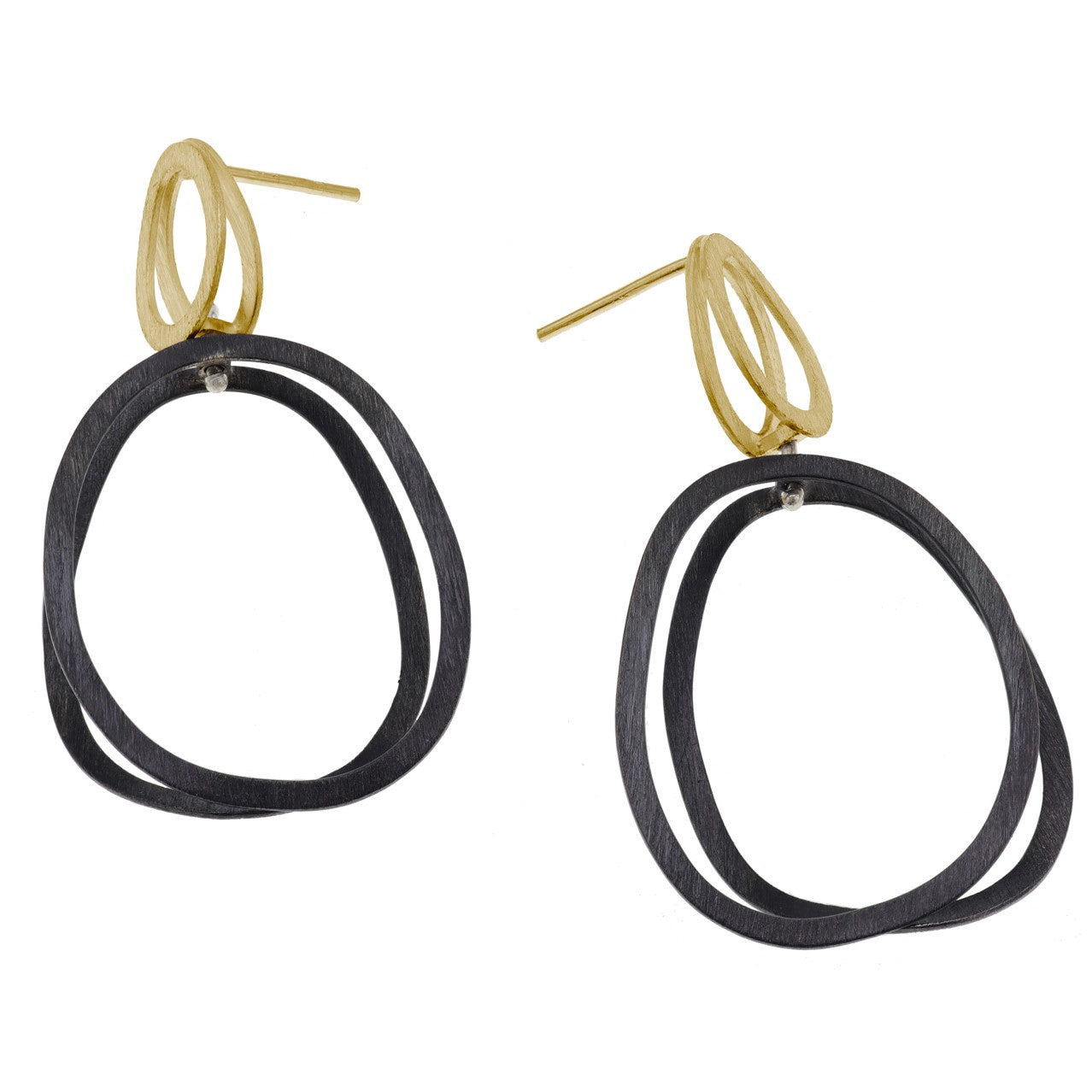 Oval Drop Earrings, Oxi/YGP