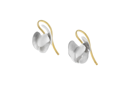 Orchid Earrings, Silver/YGP