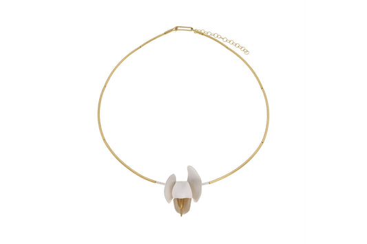 Orchid Necklace, Silver/YGP