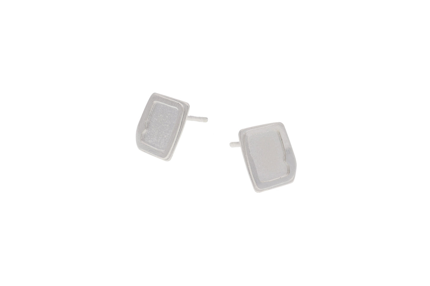 Frames Stud Earrings, Silver