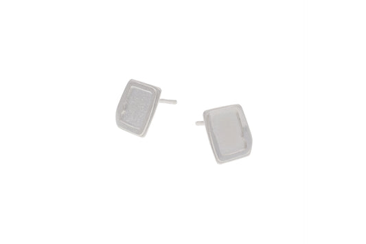 Frames Stud Earrings, Silver