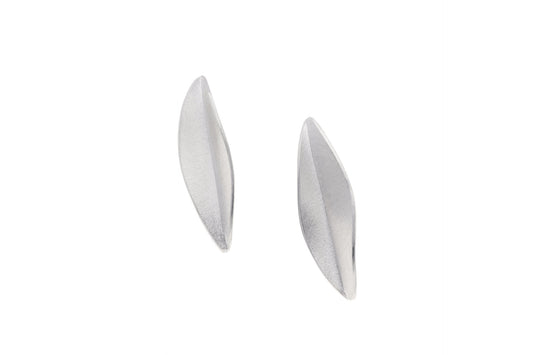 Leaves Stud Earrings, Silver