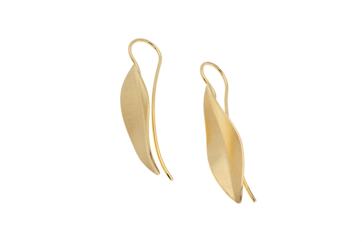 Leaves Hook Earrings, Silver/YGP