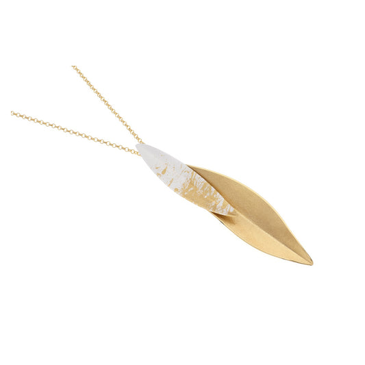Leaves Pendant, Silver/YGP