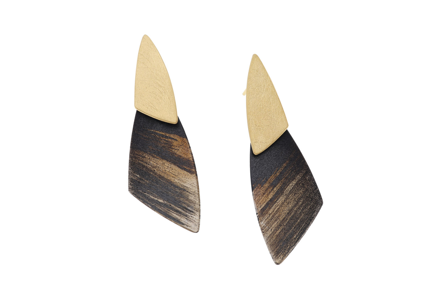 Triangles Earrings, Brown/YGP