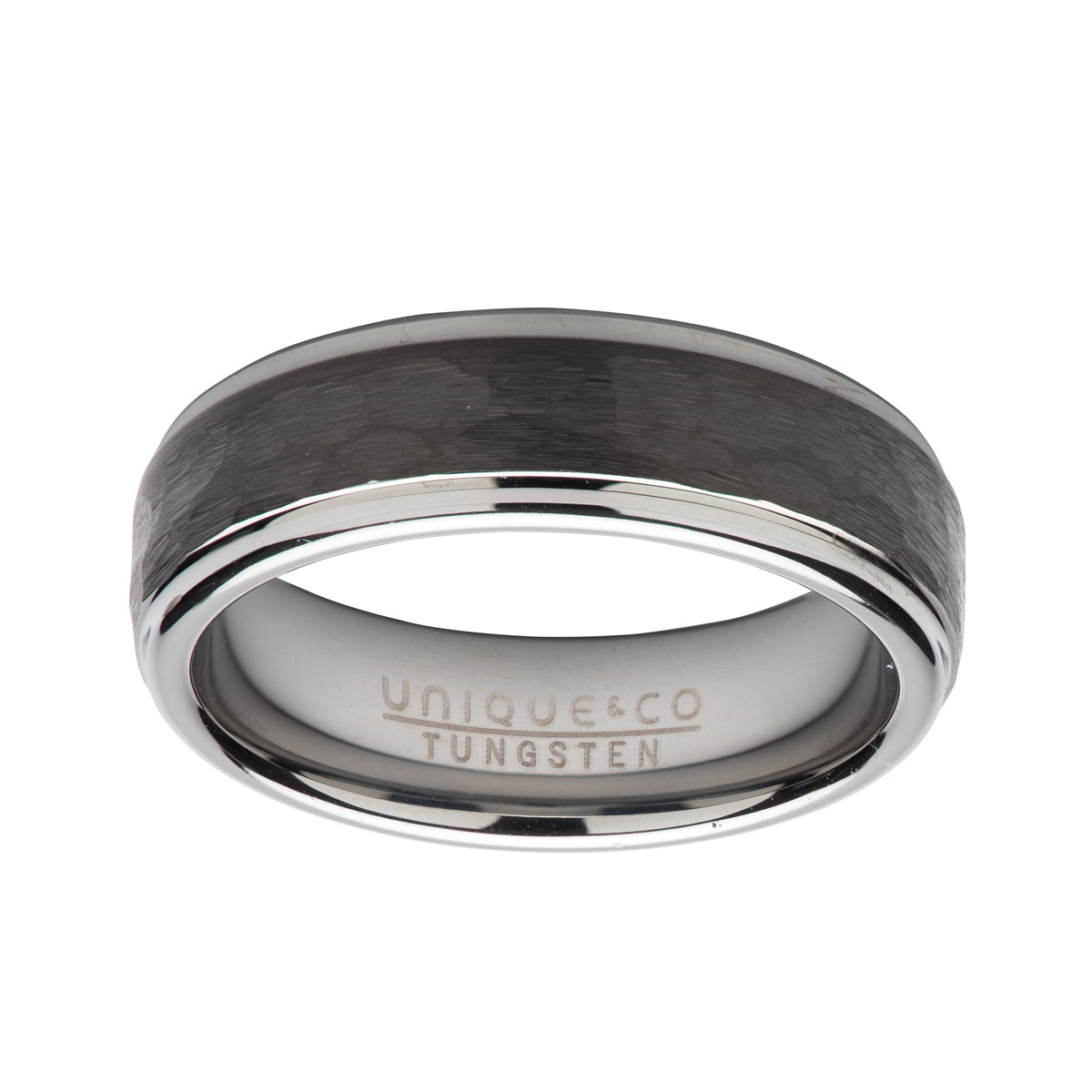 Tungsten Hammered Ring