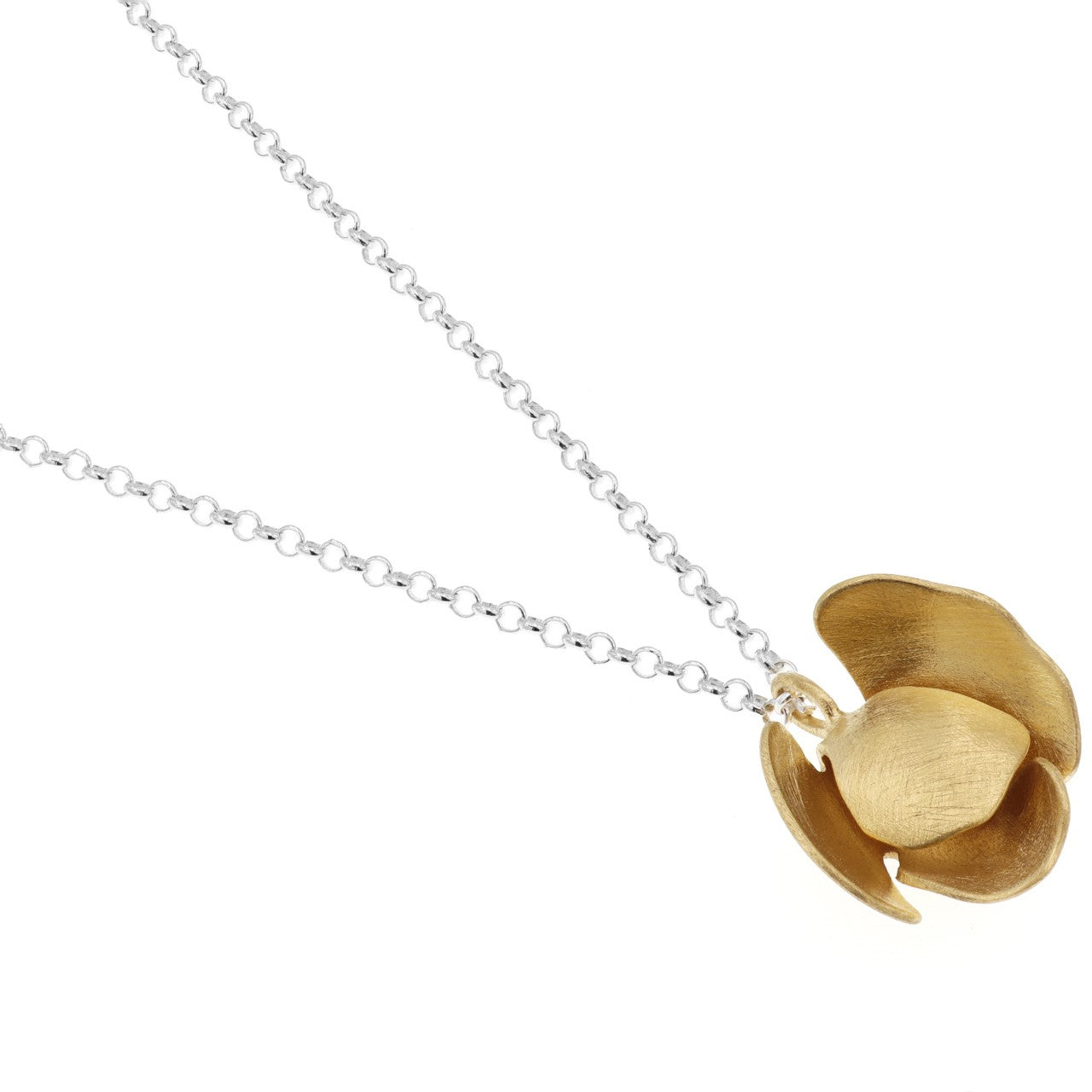 Orchid Pendant, YGP/Silver