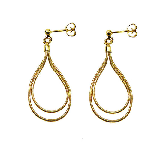 Double Oval Earrings, YGP