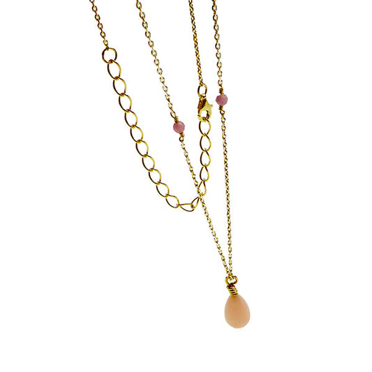 Pink Opal Necklace, Sliver/YGP