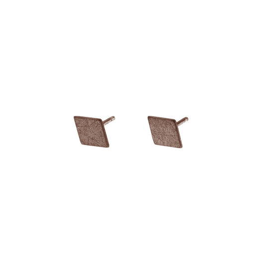 Small Rhombus Earrings, Silver/Brown