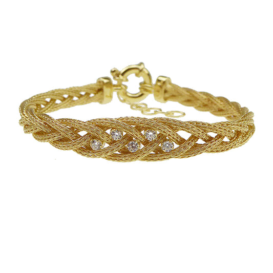 Knitted CZ Bracelet, YGP