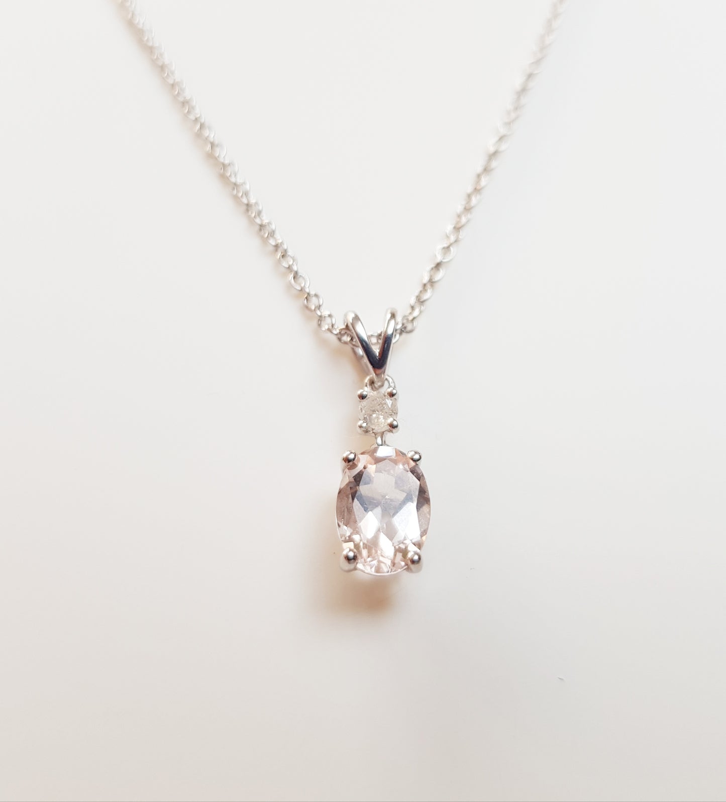 White Gold Morganite Pendant