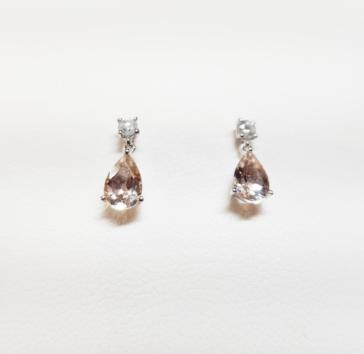 White Gold Morganite Drop Earrings