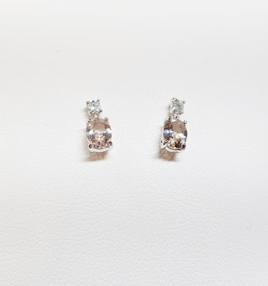 White Gold Morganite Drop Earrings
