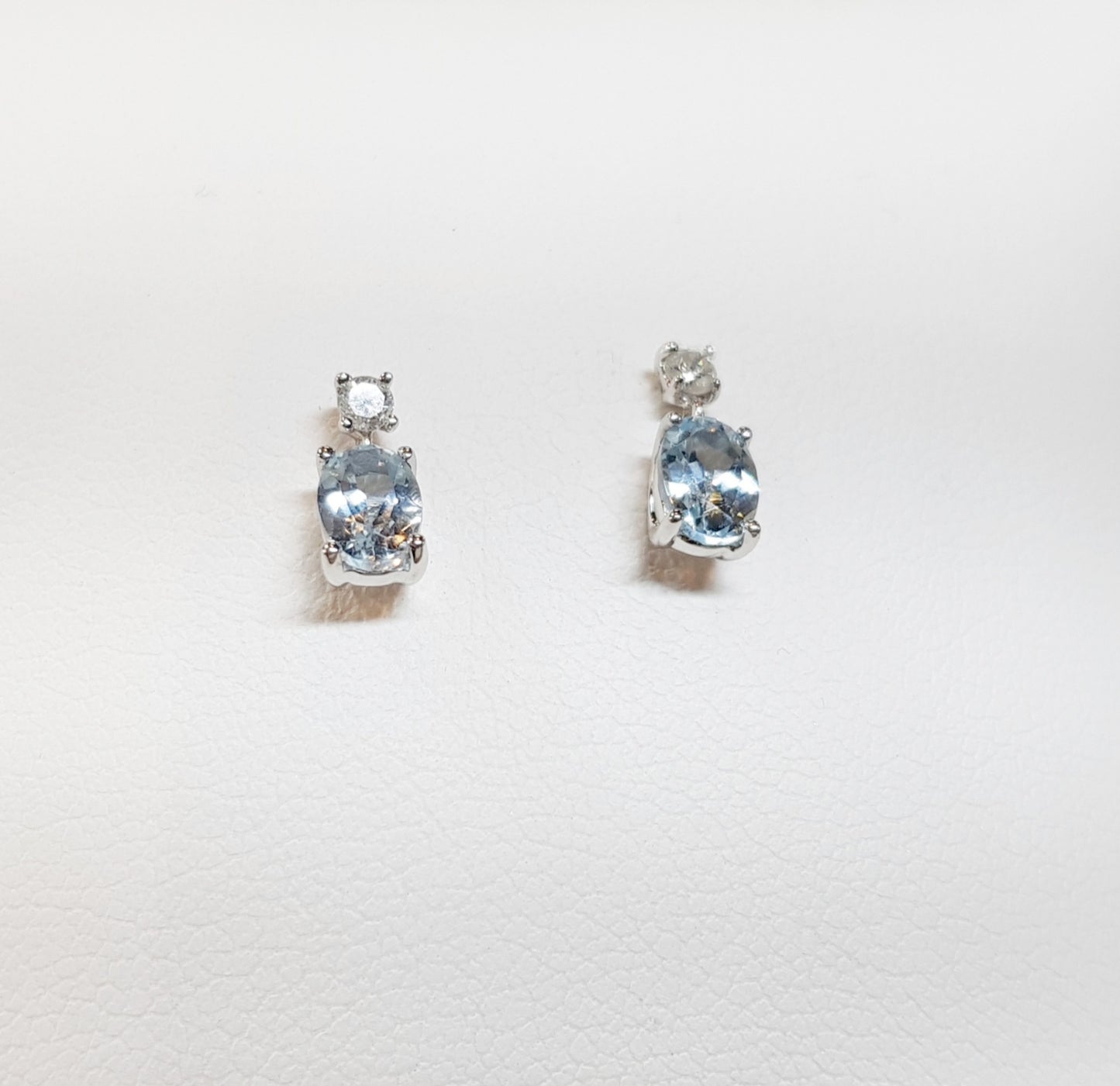 White Gold Aquamarine Drop Earrings