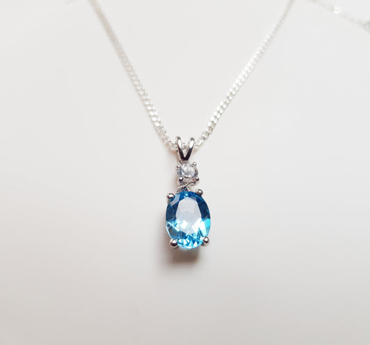 Silver Blue Topaz Pendant