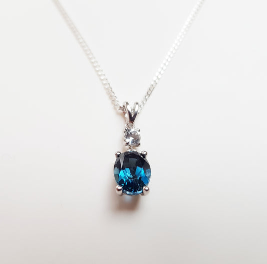 Silver London Blue Topaz Pendant