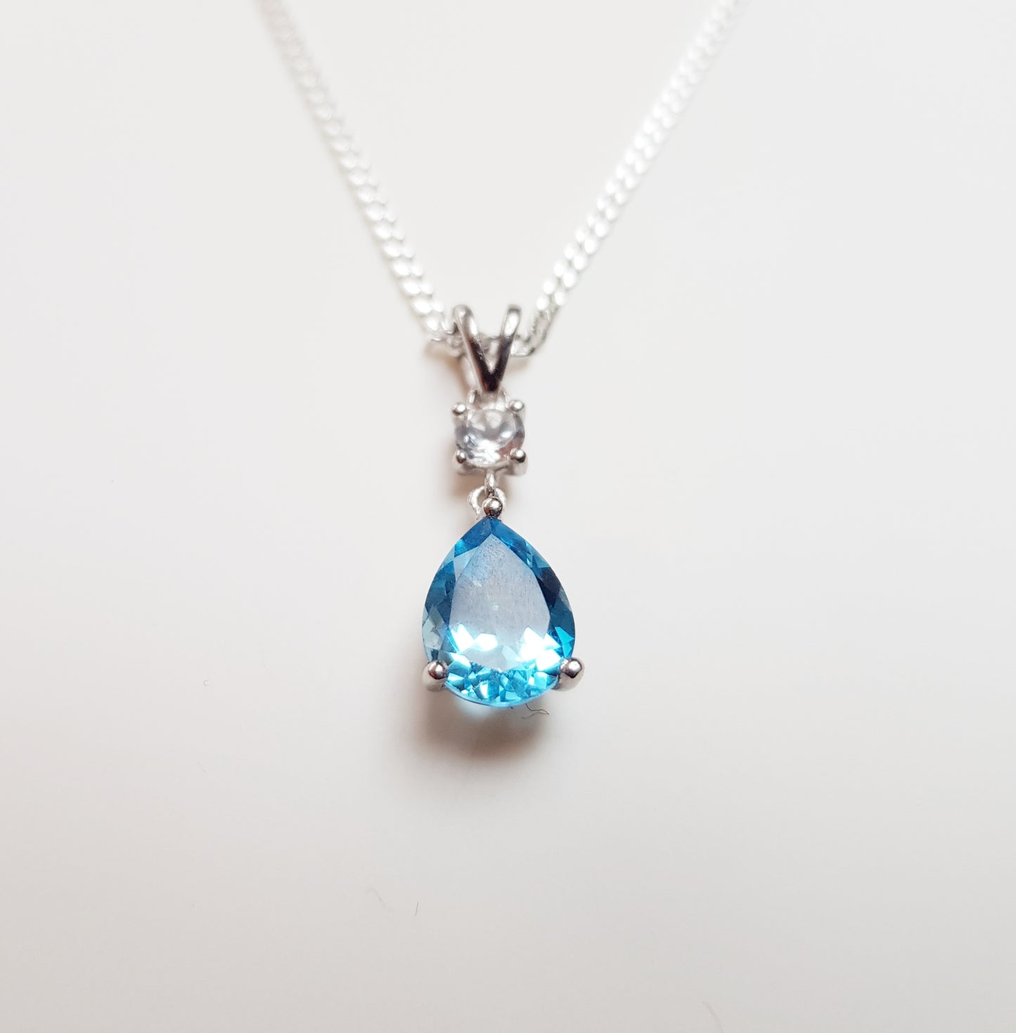 Silver Blue Topaz Pendant