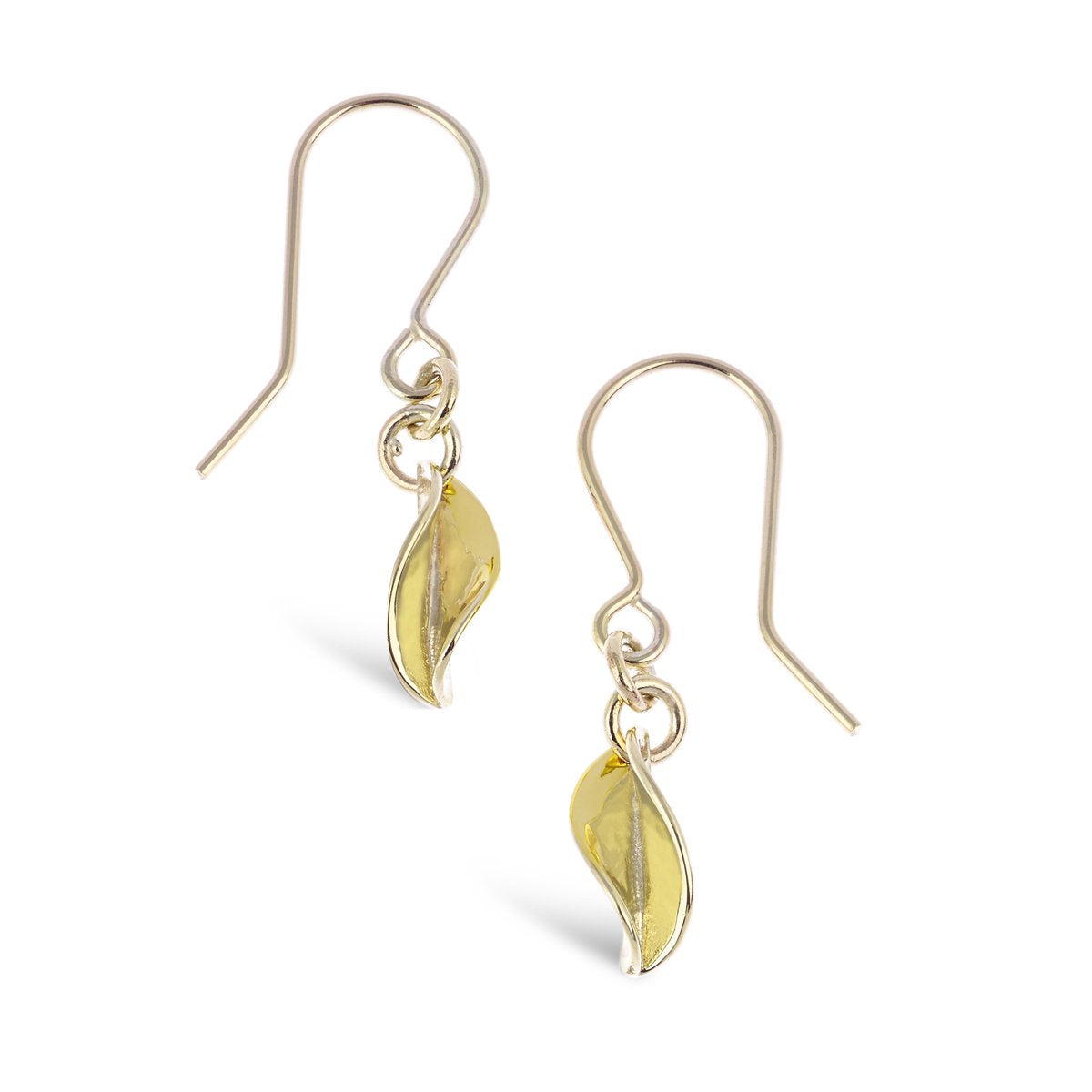 Mavilo Small Leaf Drop Earrings