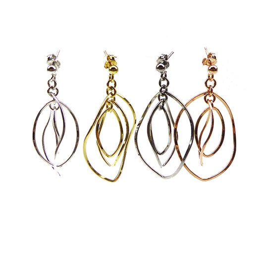 Articulated Shapes Earrings, Silver