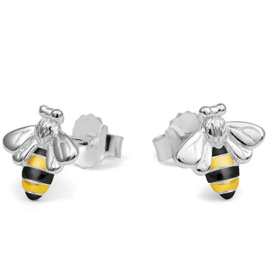 Silver Bee Stud Earrings