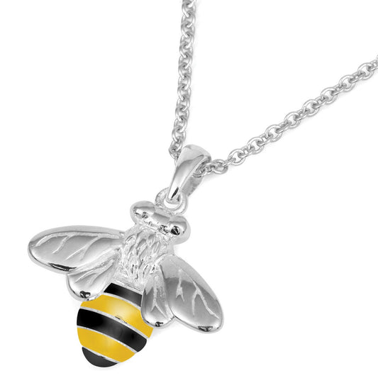 Silver and Enamel Bee Pendant