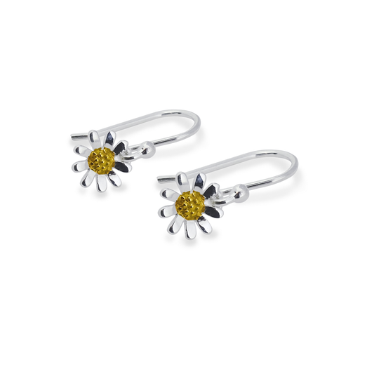 Silver XS Daisy Drop Earrings