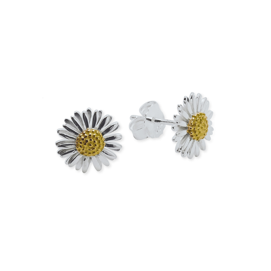 Silver Small Daisy Stud Earrings