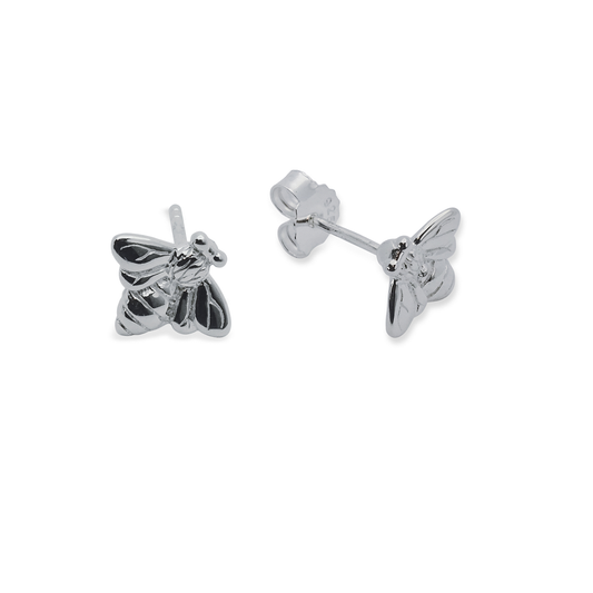Silver Bee Stud Earrings