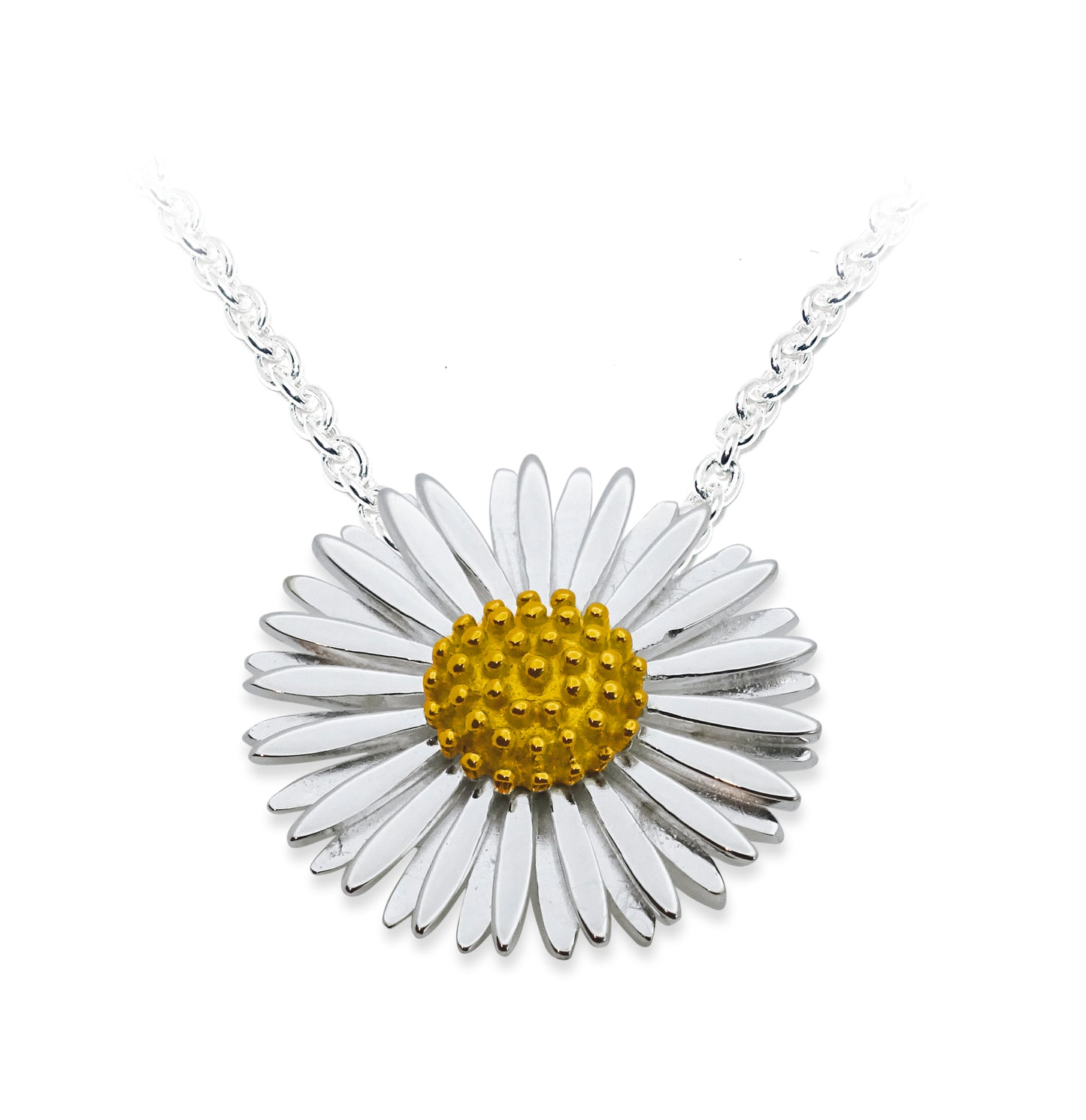 Silver Medium Daisy Pendant