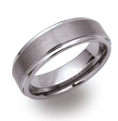 Tungsten Brushed Centre Ring