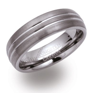 Tungsten Ring with Double Grooves