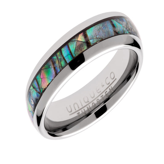 Tungsten Abalone Shell Ring