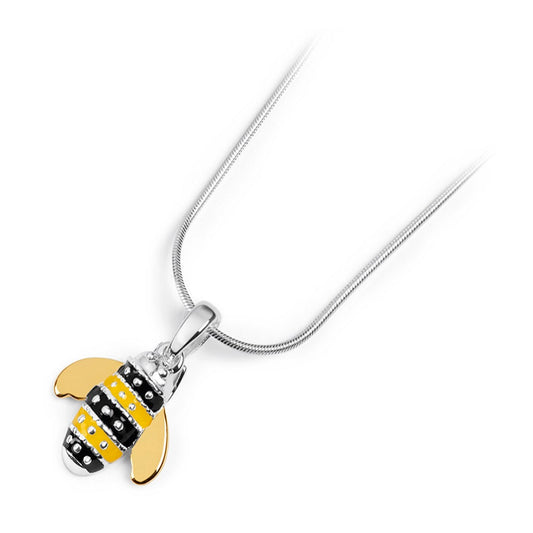Silver and Enamel Bee Pendant