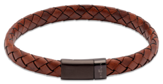 Cognac Leather Bracelet with Magnetic Clasp