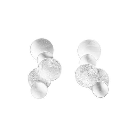 Silver Multi Circle Drop Earrings