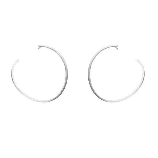 Large Silver Sideways Hoops