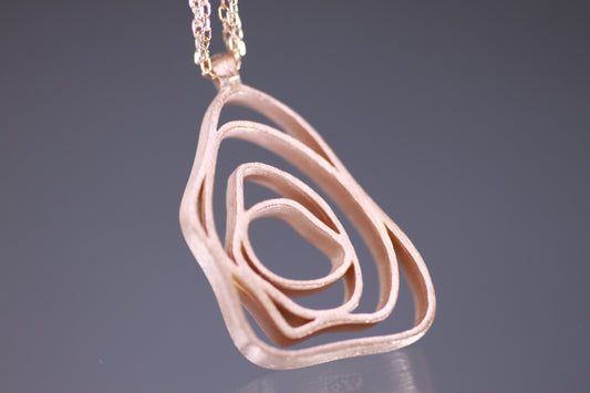 Silver Swirl Pendant, Rose