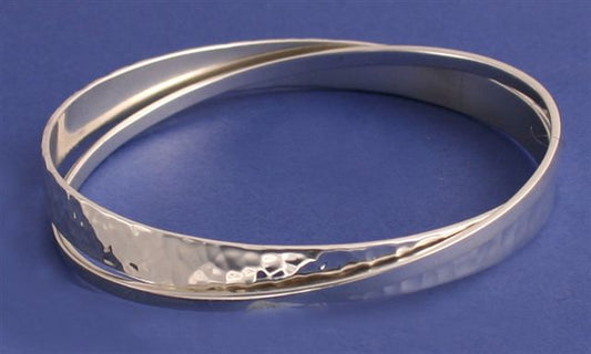 Silver Double Bangle