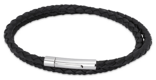 Black Leather Wrap Around Bracelet