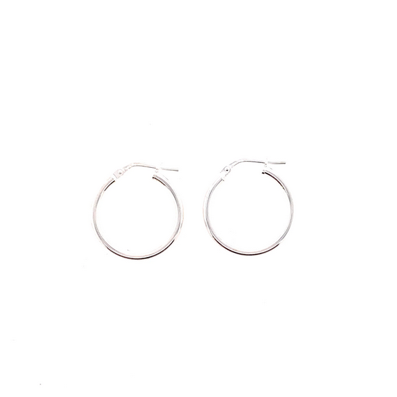 Silver Hoop Earrings - 15mm