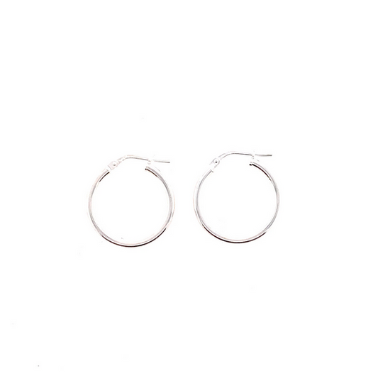 Silver Hoop Earrings - 15mm
